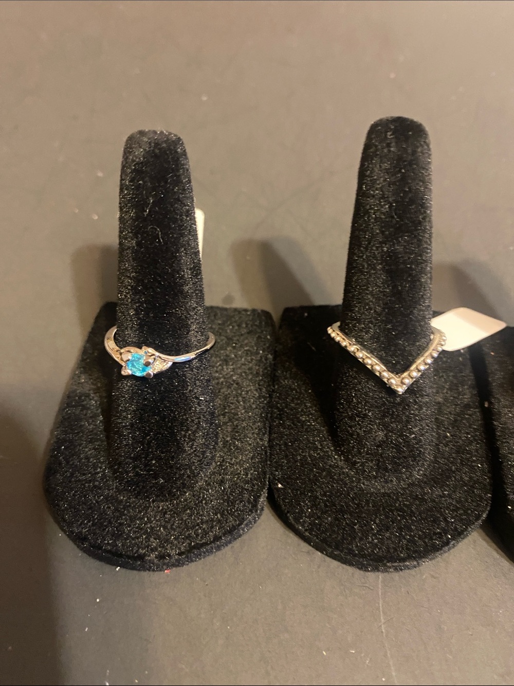 Delicate Mixed Stone Stackable Ring Set - Gold Tone - Picture 2 of 4